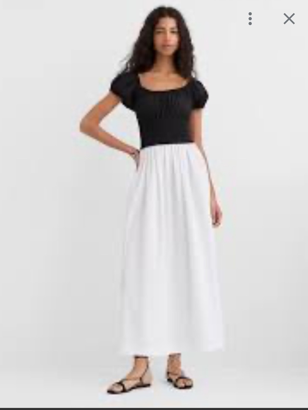 NWT retail $110 size M #LOFT “Poplin Smocked Puff Sleeve Midi Dress”